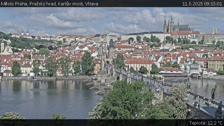 Město Praha - Pražský hrad, Karlův most, Vltava - 11.5.2025 v 09:15 Město Praha - Pražský hrad, Karlův most, Vltava - 11.5.2025 v 09:15
