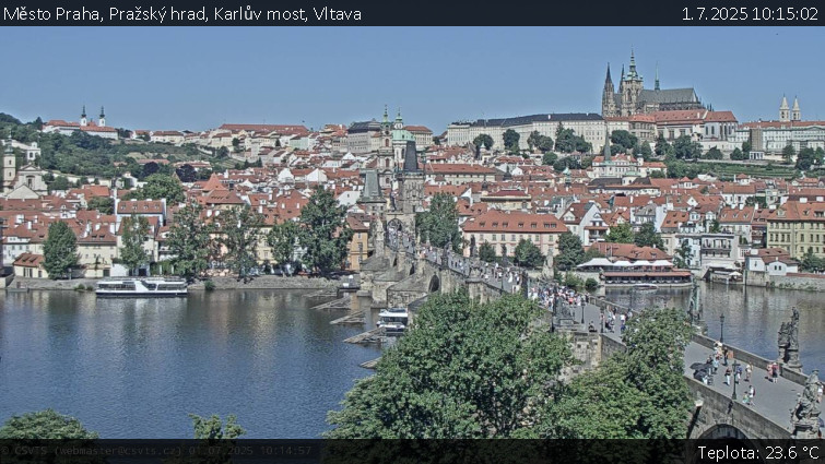 Město Praha - Pražský hrad, Karlův most, Vltava - 1.7.2025 v 10:15 Město Praha - Pražský hrad, Karlův most, Vltava - 1.7.2025 v 10:15