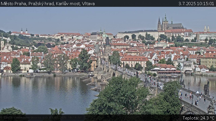 Město Praha - Pražský hrad, Karlův most, Vltava - 3.7.2025 v 10:15