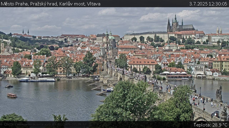 Město Praha - Pražský hrad, Karlův most, Vltava - 3.7.2025 v 12:30