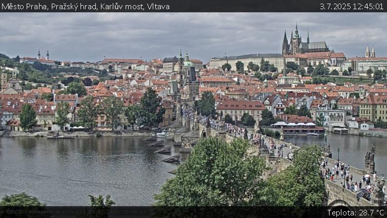Město Praha - Pražský hrad, Karlův most, Vltava - 3.7.2025 v 12:45