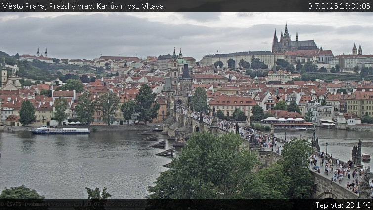 Město Praha - Pražský hrad, Karlův most, Vltava - 3.7.2025 v 16:30
