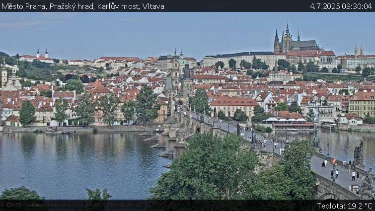 Město Praha - Pražský hrad, Karlův most, Vltava - 4.7.2025 v 09:30 Město Praha - Pražský hrad, Karlův most, Vltava - 4.7.2025 v 09:30