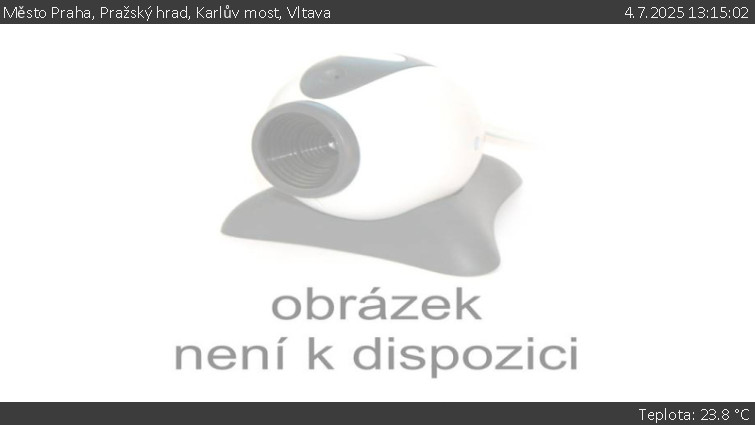 Město Praha - Pražský hrad, Karlův most, Vltava - 4.7.2025 v 13:15 Město Praha - Pražský hrad, Karlův most, Vltava - 4.7.2025 v 13:15