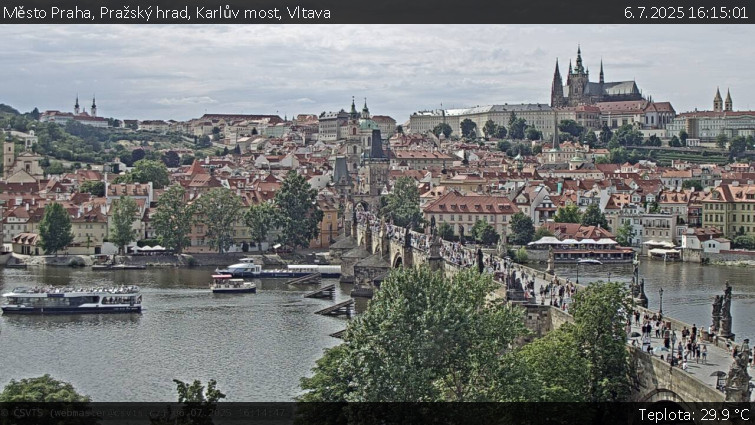 Město Praha - Pražský hrad, Karlův most, Vltava - 6.7.2025 v 16:15 Město Praha - Pražský hrad, Karlův most, Vltava - 6.7.2025 v 16:15