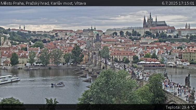 Město Praha - Pražský hrad, Karlův most, Vltava - 6.7.2025 v 17:15 Město Praha - Pražský hrad, Karlův most, Vltava - 6.7.2025 v 17:15