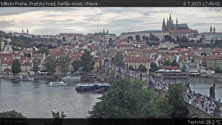 Město Praha - Pražský hrad, Karlův most, Vltava - 6.7.2025 v 17:45 Město Praha - Pražský hrad, Karlův most, Vltava - 6.7.2025 v 17:45