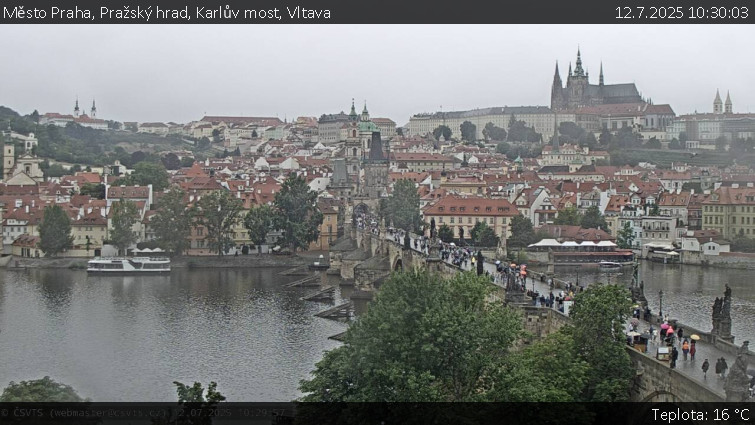 Město Praha - Pražský hrad, Karlův most, Vltava - 12.7.2025 v 10:30 Město Praha - Pražský hrad, Karlův most, Vltava - 12.7.2025 v 10:30