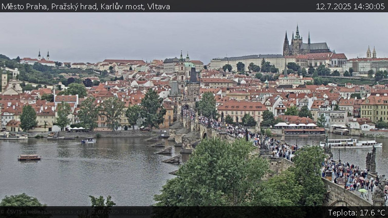 Město Praha - Pražský hrad, Karlův most, Vltava - 12.7.2025 v 14:30