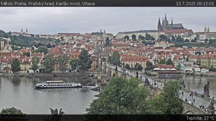 Město Praha - Pražský hrad, Karlův most, Vltava - 13.7.2025 v 09:15 Město Praha - Pražský hrad, Karlův most, Vltava - 13.7.2025 v 09:15