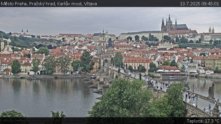 Město Praha - Pražský hrad, Karlův most, Vltava - 13.7.2025 v 09:45 Město Praha - Pražský hrad, Karlův most, Vltava - 13.7.2025 v 09:45