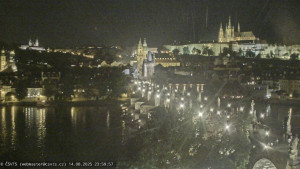 Město Praha - Pražský hrad, Karlův most, Vltava - 15.8.2025 v 00:00
