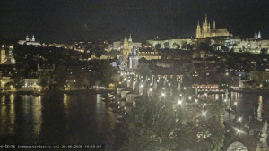 Město Praha - Pražský hrad, Karlův most, Vltava - 29.9.2025 v 20:00
