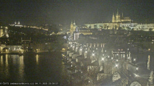 Město Praha - Pražský hrad, Karlův most, Vltava - 5.11.2025 v 00:00 Město Praha - Pražský hrad, Karlův most, Vltava - 5.11.2025 v 00:00