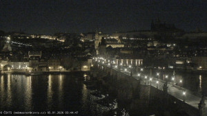 Město Praha - Pražský hrad, Karlův most, Vltava - 5.1.2026 v 03:45 Město Praha - Pražský hrad, Karlův most, Vltava - 5.1.2026 v 03:45