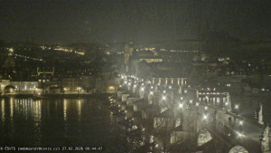 Město Praha - Pražský hrad, Karlův most, Vltava - 27.2.2026 v 00:45