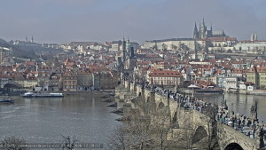 Město Praha - Pražský hrad, Karlův most, Vltava - 27.2.2026 v 12:30