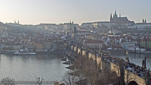 Město Praha - Pražský hrad, Karlův most, Vltava - 27.2.2026 v 16:45