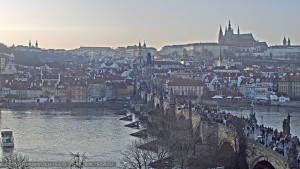 Město Praha - Pražský hrad, Karlův most, Vltava - 27.2.2026 v 17:00