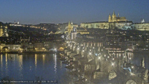 Město Praha - Pražský hrad, Karlův most, Vltava - 27.2.2026 v 18:30