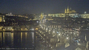 Město Praha - Pražský hrad, Karlův most, Vltava - 27.2.2026 v 18:45