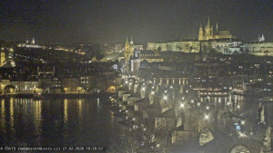 Město Praha - Pražský hrad, Karlův most, Vltava - 27.2.2026 v 19:30