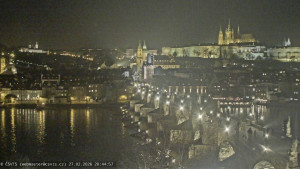 Město Praha - Pražský hrad, Karlův most, Vltava - 27.2.2026 v 20:45