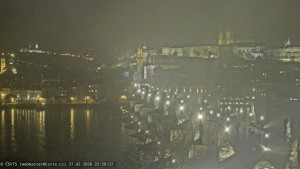 Město Praha - Pražský hrad, Karlův most, Vltava - 27.2.2026 v 22:30
