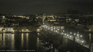 Město Praha - Pražský hrad, Karlův most, Vltava - 17.3.2026 v 04:45