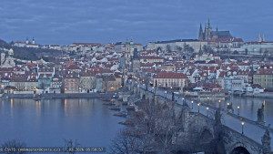Město Praha - Pražský hrad, Karlův most, Vltava - 17.3.2026 v 06:00