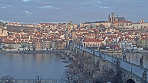 Město Praha - Pražský hrad, Karlův most, Vltava - 17.3.2026 v 06:30