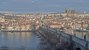 Město Praha - Pražský hrad, Karlův most, Vltava - 17.3.2026 v 06:45