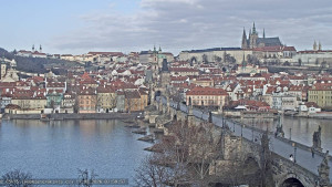 Město Praha - Pražský hrad, Karlův most, Vltava - 17.3.2026 v 08:00