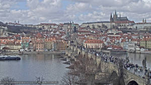 Město Praha - Pražský hrad, Karlův most, Vltava - 17.3.2026 v 11:45