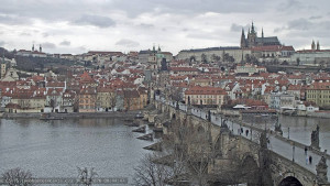 Město Praha - Pražský hrad, Karlův most, Vltava - 30.3.2026 v 08:45