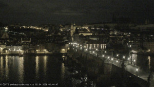 Město Praha - Pražský hrad, Karlův most, Vltava - 5.4.2026 v 01:45 Město Praha - Pražský hrad, Karlův most, Vltava - 5.4.2026 v 01:45