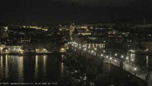 Město Praha - Pražský hrad, Karlův most, Vltava - 5.4.2026 v 02:15