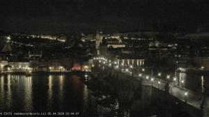 Město Praha - Pražský hrad, Karlův most, Vltava - 5.4.2026 v 02:45 Město Praha - Pražský hrad, Karlův most, Vltava - 5.4.2026 v 02:45