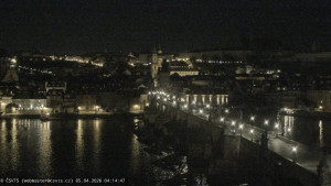 Město Praha - Pražský hrad, Karlův most, Vltava - 5.4.2026 v 04:15