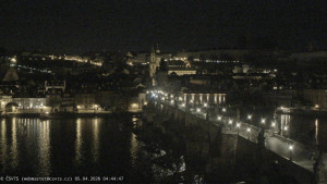 Město Praha - Pražský hrad, Karlův most, Vltava - 5.4.2026 v 04:45 Město Praha - Pražský hrad, Karlův most, Vltava - 5.4.2026 v 04:45