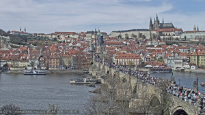 Město Praha - Pražský hrad, Karlův most, Vltava - 5.4.2026 v 12:00