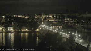 Město Praha - Pražský hrad, Karlův most, Vltava - 17.5.2026 v 02:45 Město Praha - Pražský hrad, Karlův most, Vltava - 17.5.2026 v 02:45