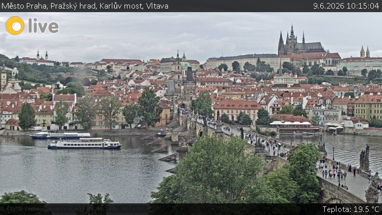 Město Praha - Pražský hrad, Karlův most, Vltava - 9.6.2026 v 10:15