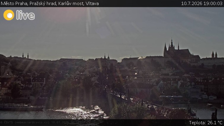 Město Praha - Pražský hrad, Karlův most, Vltava - 10.7.2026 v 19:00
