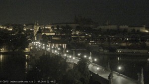 Město Praha - Pražský hrad, Karlův most, Vltava - 31.7.2026 v 02:45 Město Praha - Pražský hrad, Karlův most, Vltava - 31.7.2026 v 02:45