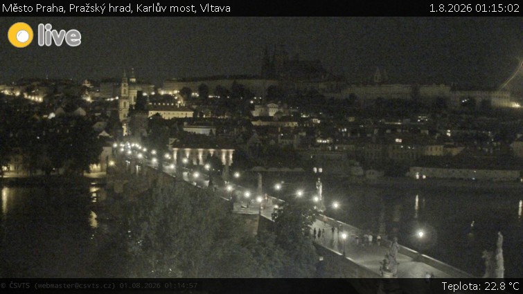 City of Prague - Prague Castle, Charles Bridge, Vltava - 1.8.2026 v 01:15