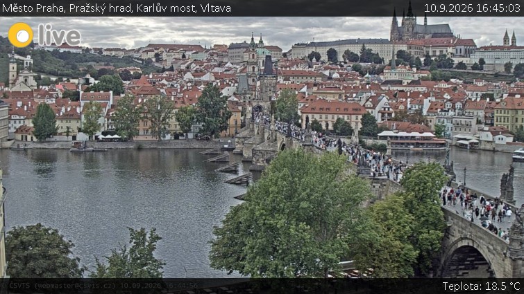 Město Praha - Pražský hrad, Karlův most, Vltava - 10.9.2026 v 16:45