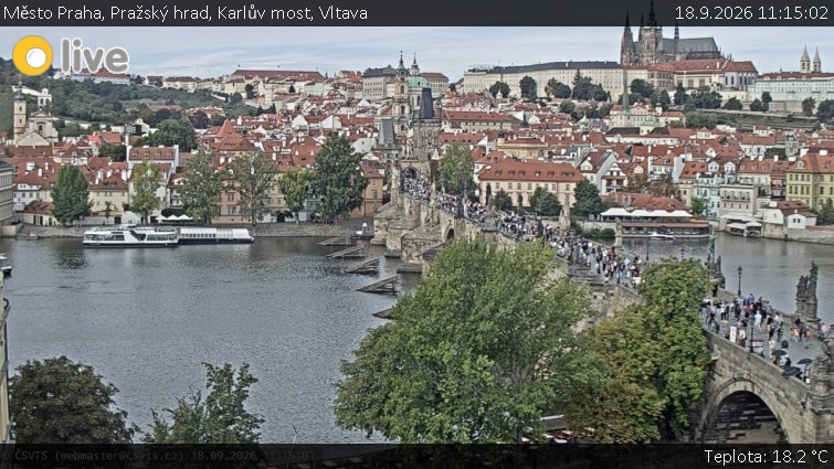 Město Praha - Pražský hrad, Karlův most, Vltava - 18.9.2026 v 11:15