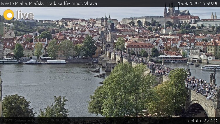 Město Praha - Pražský hrad, Karlův most, Vltava - 19.9.2026 v 15:30