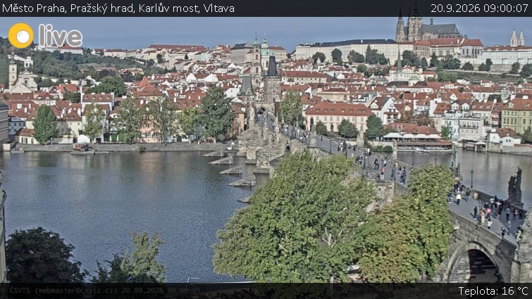 Město Praha - Pražský hrad, Karlův most, Vltava - 20.9.2026 v 09:00